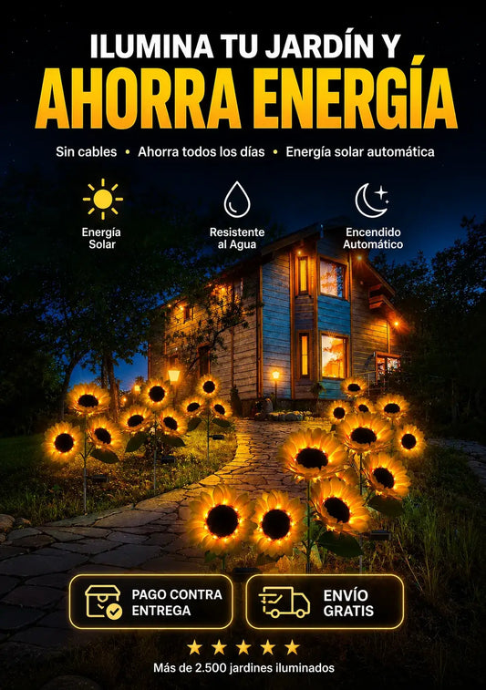 LAMPARA DE GIRASOL CON CARGA SOLAR