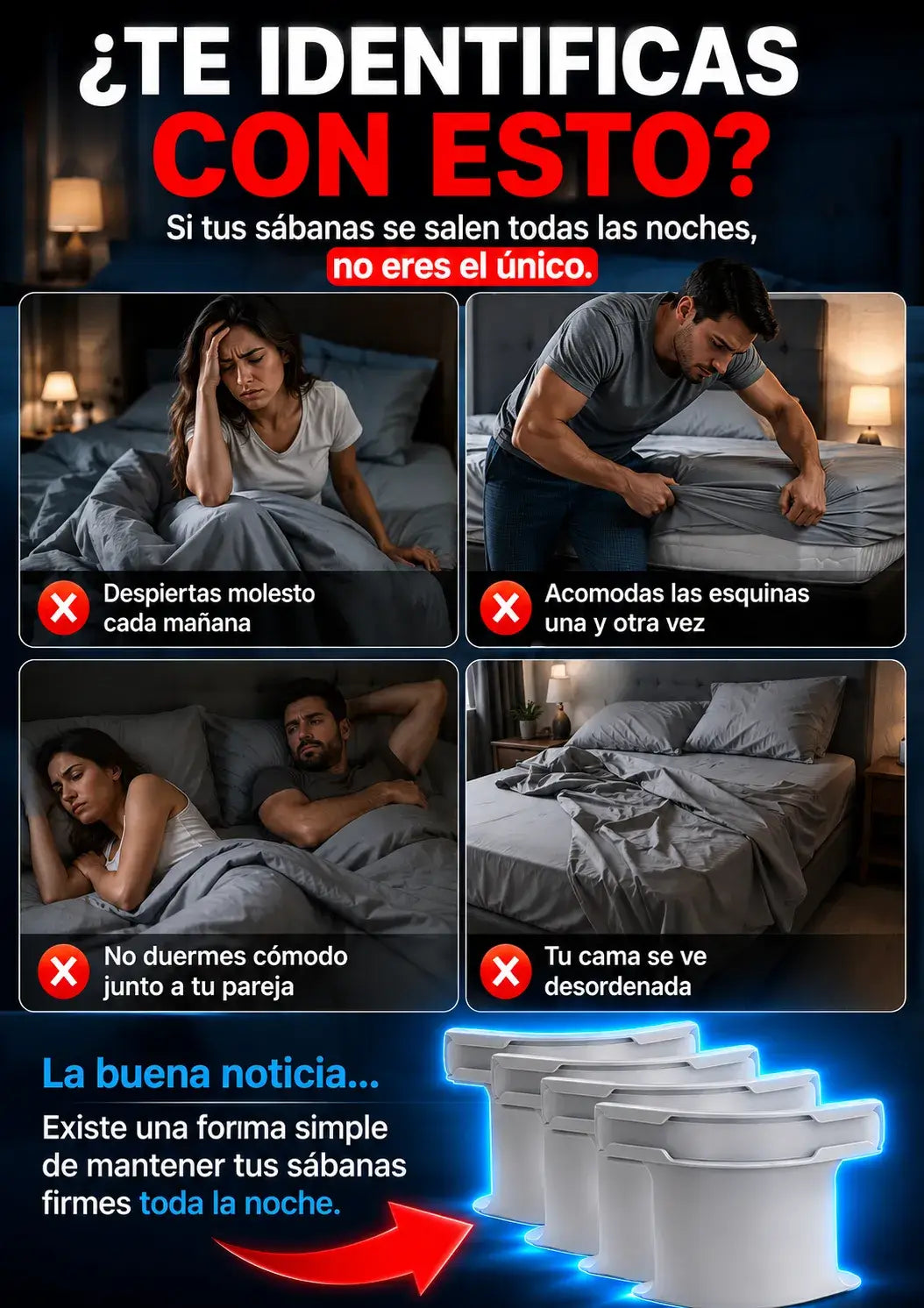 SUJETADOR DE SABANAS KIT x4 CLIPS