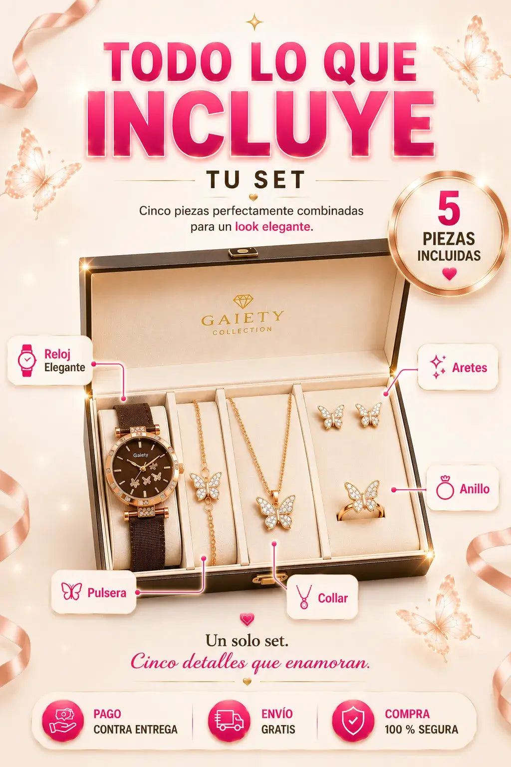 Set Reloj + Accesorios Dama