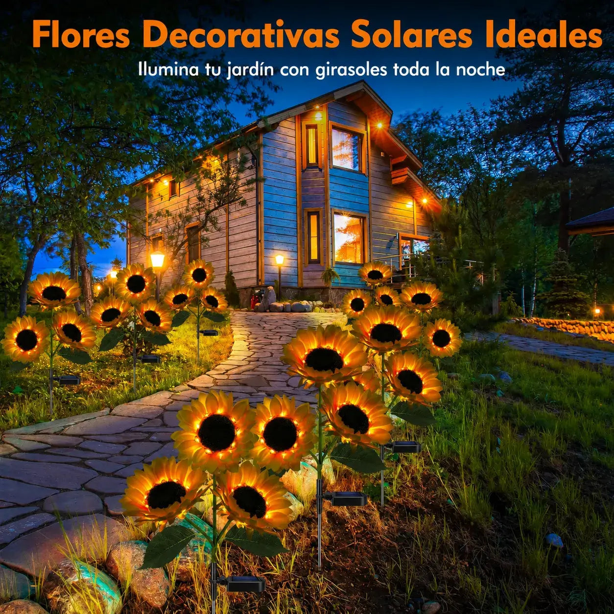 LAMPARA DE GIRASOL CON CARGA SOLAR