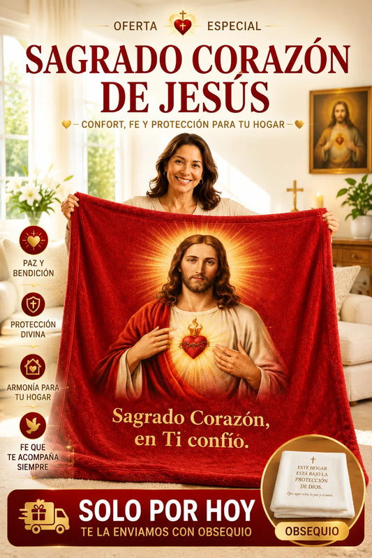 MANTA SAGRADO CORAZÓN DE JESÚS CON OBSEQUIO