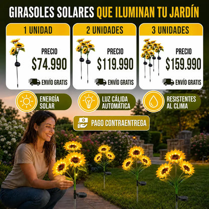 LAMPARA DE GIRASOL CON CARGA SOLAR