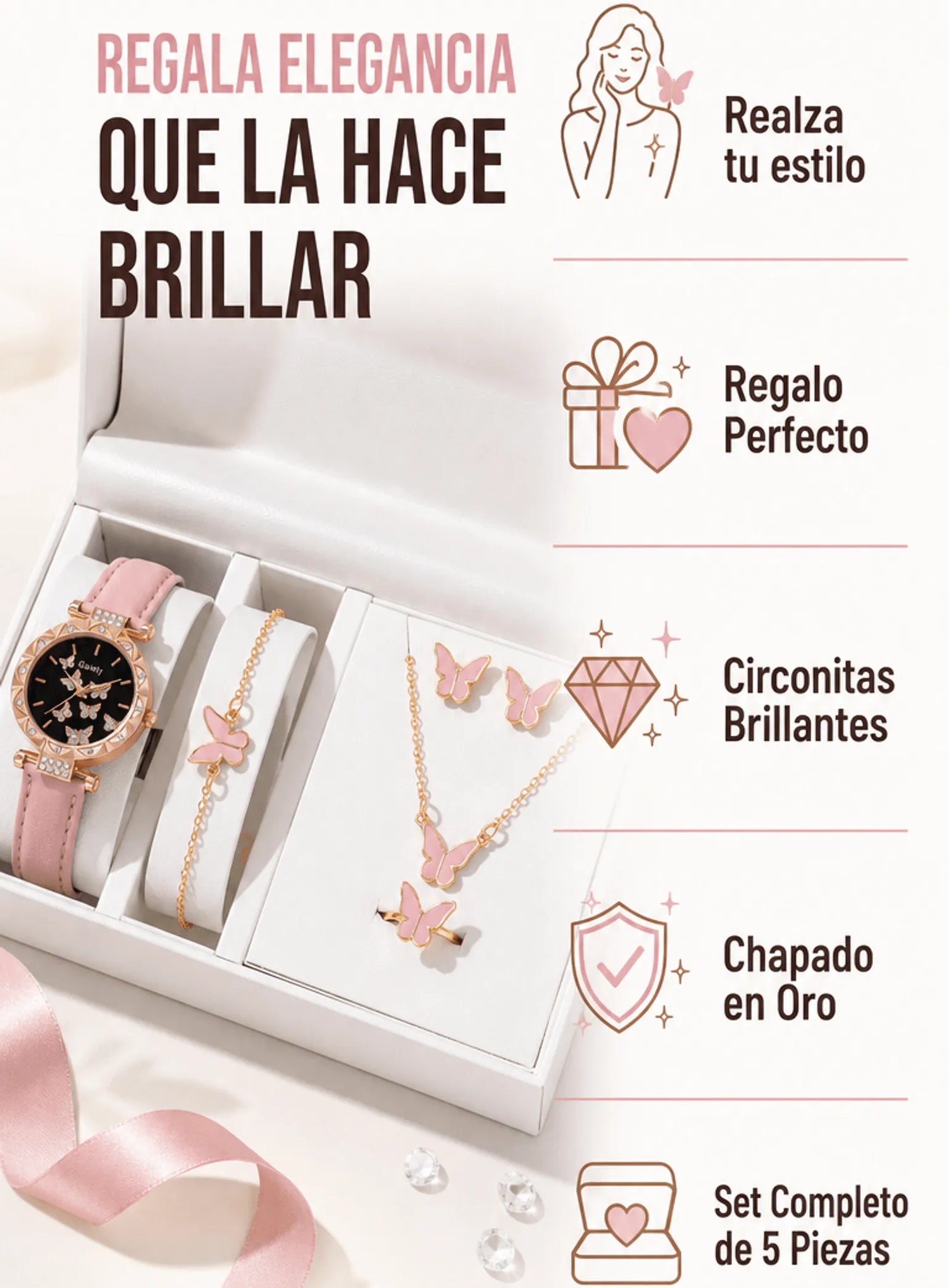 🦋 Set Mariposa Elegante – 5 Piezas