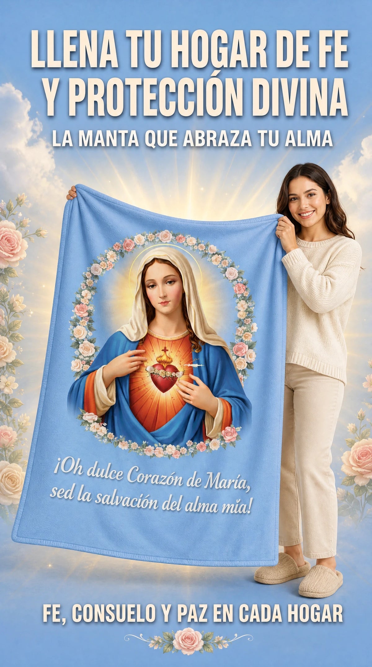 Manta Corazón de María con OBSEQUIO